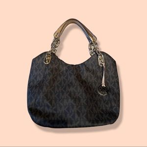 Michael Kors signature purse with gold chain handles